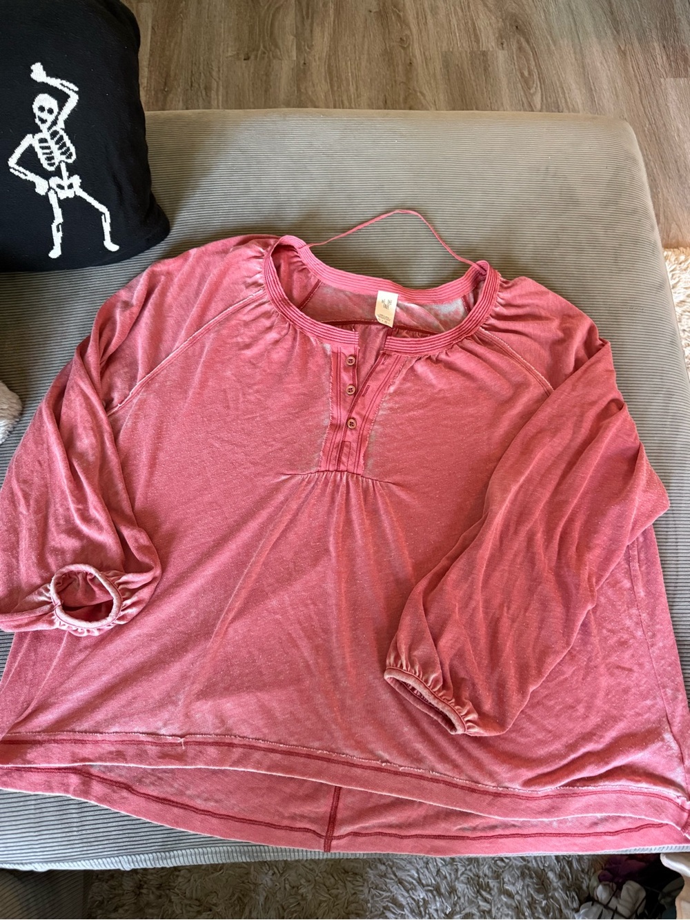 We The Free Watermelon Flowy Henley Tunic Top Size M